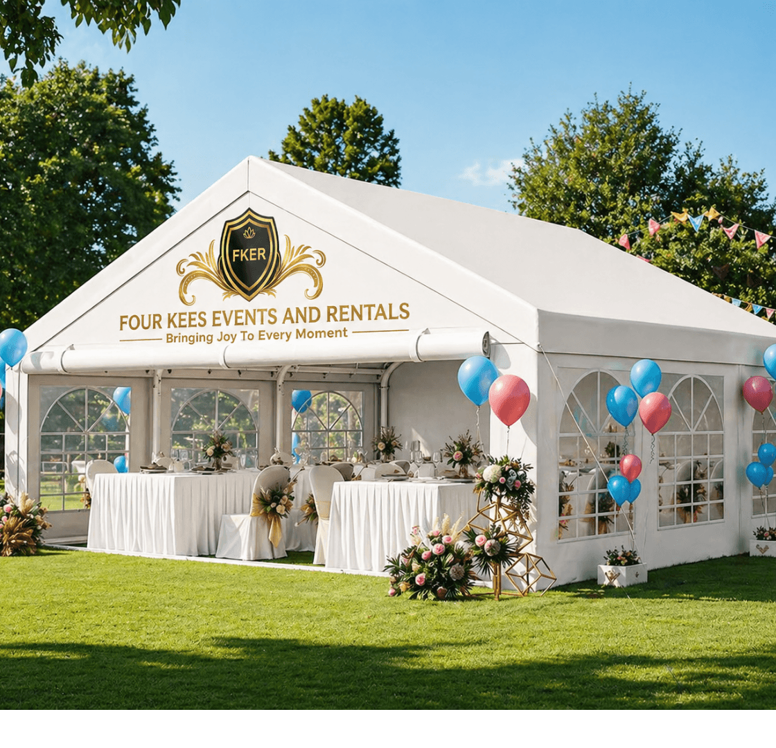 20x20 Heavy Duty Party Tent from Four Kees Events and Rentals inventory