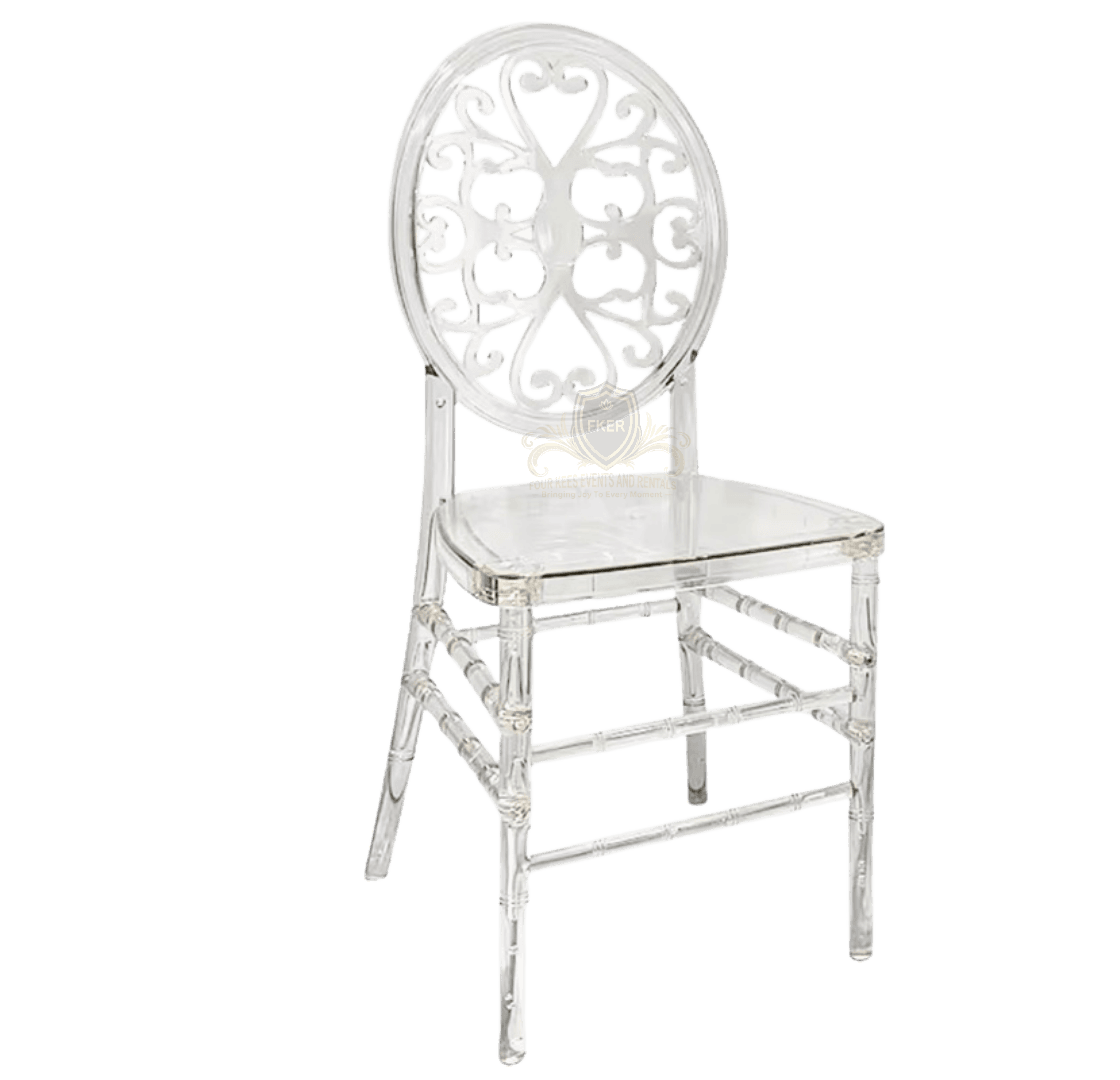 Clear Chiavari Chair from Four Kees Events and Rentals inventory
