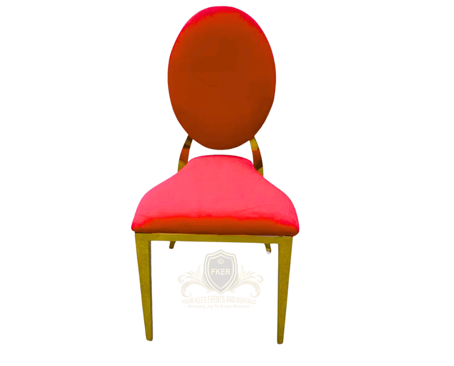 Oval Back Dining Chairs Red from Four Kees Events and Rentals inventory