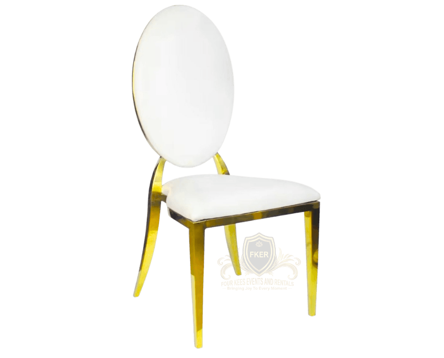 Oval Back Dining Chairs White from Four Kees Events and Rentals inventory