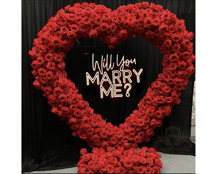 Proposal Backdrop from Four Kees Events and Rentals inventory