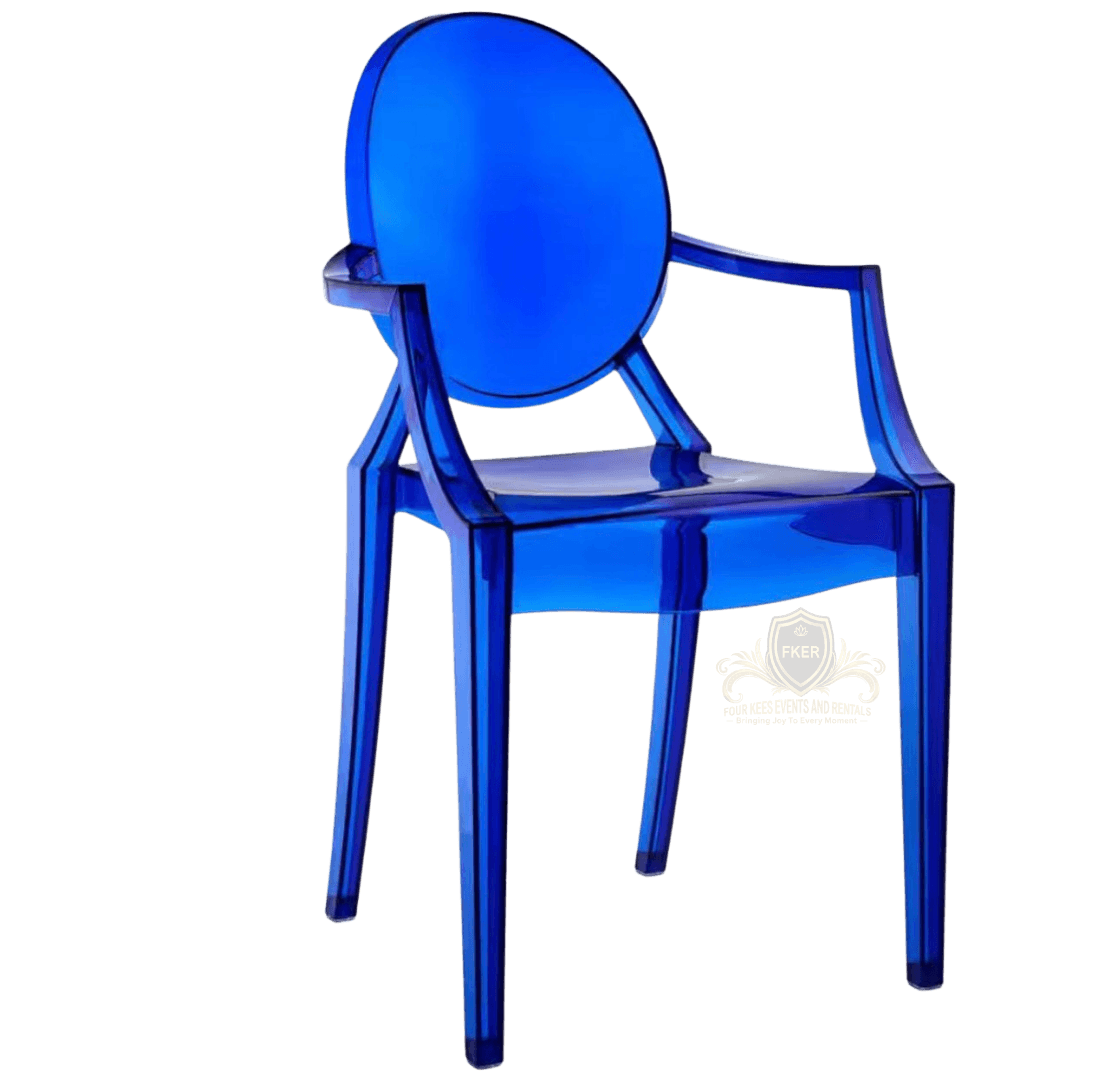 Purple Ghost Chair from Four Kees Events and Rentals inventory