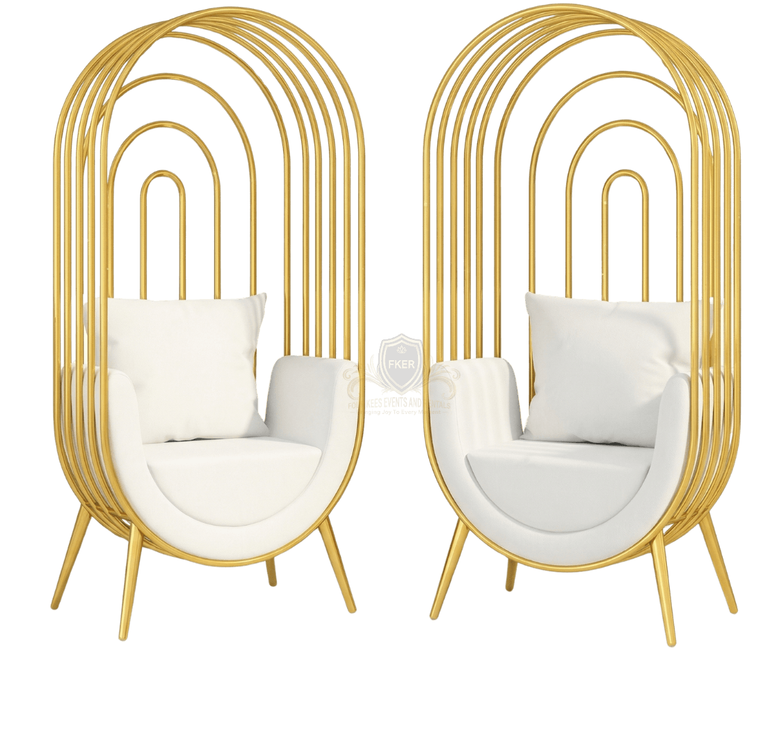 Gold Cage Chair from Four Kees Events and Rentals inventory