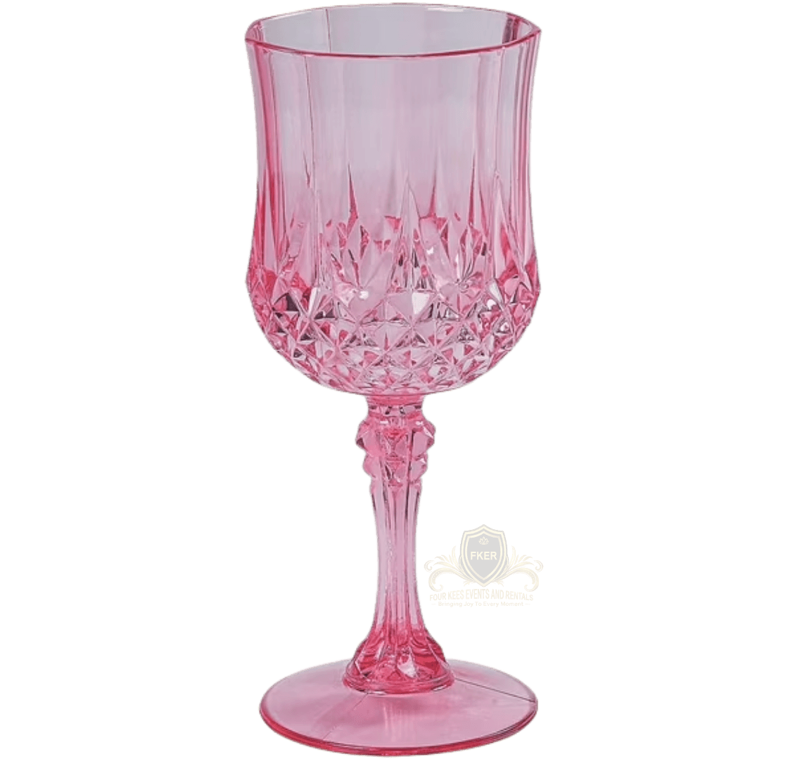 Pink Wine Glass from Four Kees Events and Rentals inventory