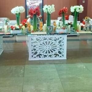 White & Glass Top Dining Table