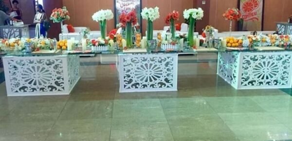 White & Glass Top Dining Table
