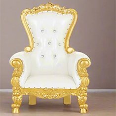 Throne Chair (White & Gold)