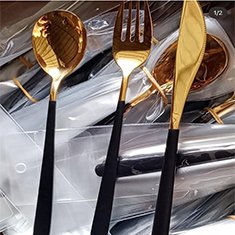 Gold & Black Cutlery