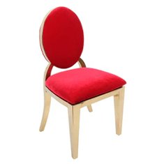 Gold Stainless Steel Chair Red