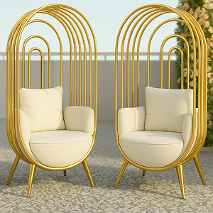 Cage Shape Throne Chair