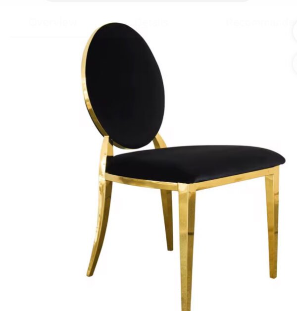 Gold Stainless Steel Chair Black