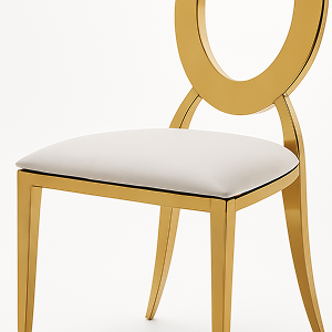 Gold Oval Back Chair (Green, Black, Red, White, Pink)