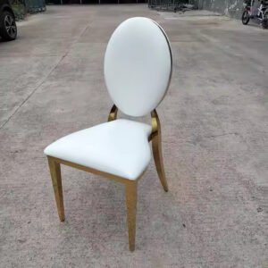 Gold Stainless Steel Chair White
