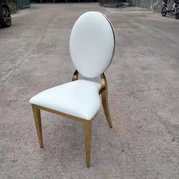 Gold Stainless Steel Chair White