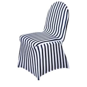 Black & White Stripe Spandex Chair Cover