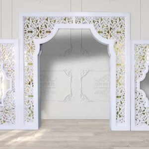3 Piece White & Gold Panel Backdrop