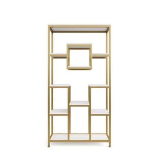 White & Gold Storage Shelf