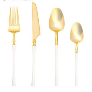 White & Gold Cutlery (each)