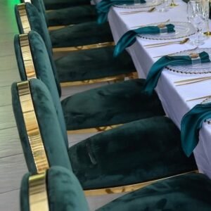 Gold Stainless Steel Chair Green