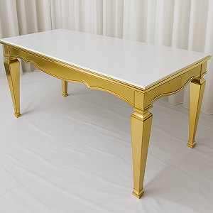 White Top & Gold Dinning Table
