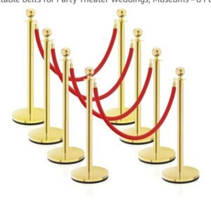 Gold Stanchion With Red Rope (2 Pieces)