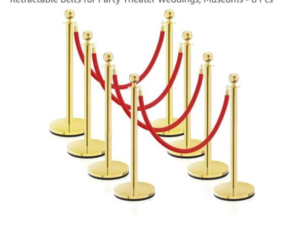 Gold Stanchion With Red Rope (2 Pieces)