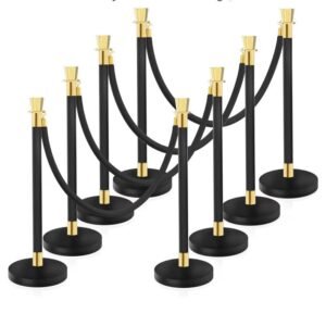 Gold Stanchion With Black Rope (2 Pieces)