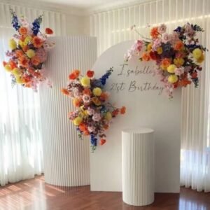 Curved & Stripped Backdrop Set
